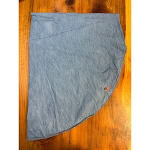 Vintage Ralph Lauren Denim Table Cloth 80" Cotton Jean Flag Round G2